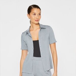 Club Monaco Ribbed Cardigan Tee Button Up / Blue / Size XS